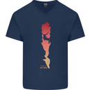 Rock Climbing There's No Limit Climber Mens V-Neck Cotton T-Shirt Navy Blue