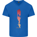 Rock Climbing There's No Limit Climber Mens V-Neck Cotton T-Shirt Royal Blue