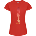 Rock Climbing There's No Limit Climber Womens Petite Cut T-Shirt Red