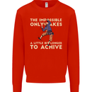 Rock Climbing the Impossible Funny Climber Kids Sweatshirt Jumper Bright Red