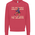 Rock Climbing the Impossible Funny Climber Kids Sweatshirt Jumper Heliconia