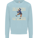 Rock Climbing the Impossible Funny Climber Kids Sweatshirt Jumper Light Blue