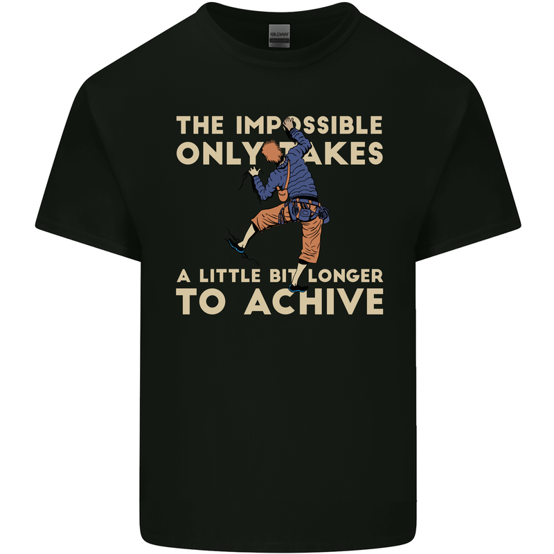 Rock Climbing the Impossible Funny Climber Kids T-Shirt Childrens Black