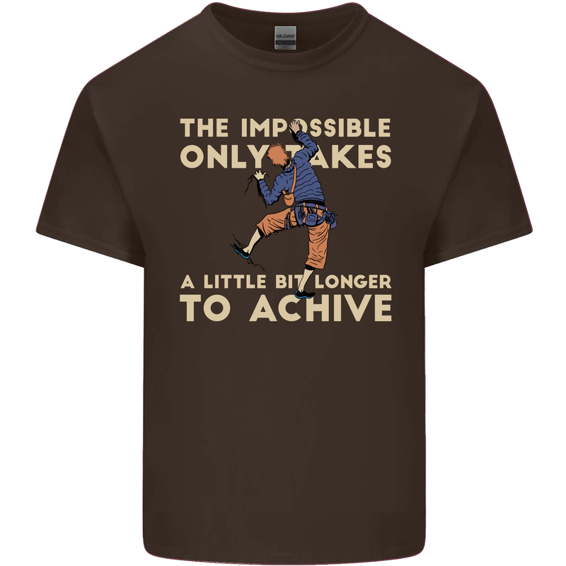 Rock Climbing the Impossible Funny Climber Kids T-Shirt Childrens Chocolate