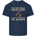Rock Climbing the Impossible Funny Climber Kids T-Shirt Childrens Navy Blue