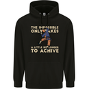 Rock Climbing the Impossible Funny Climber Mens 80% Cotton Hoodie Black