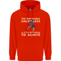 Rock Climbing the Impossible Funny Climber Mens 80% Cotton Hoodie Bright Red