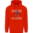 Rock Climbing the Impossible Funny Climber Mens 80% Cotton Hoodie Bright Red