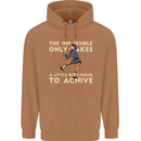 Rock Climbing the Impossible Funny Climber Mens 80% Cotton Hoodie Caramel Latte