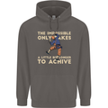 Rock Climbing the Impossible Funny Climber Mens 80% Cotton Hoodie Charcoal