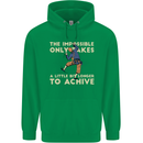 Rock Climbing the Impossible Funny Climber Mens 80% Cotton Hoodie Irish Green
