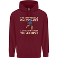 Rock Climbing the Impossible Funny Climber Mens 80% Cotton Hoodie Maroon