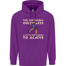 Rock Climbing the Impossible Funny Climber Mens 80% Cotton Hoodie Purple