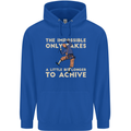 Rock Climbing the Impossible Funny Climber Mens 80% Cotton Hoodie Royal Blue