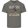 Rock Climbing the Impossible Funny Climber Mens Cotton T-Shirt Tee Top Charcoal