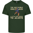 Rock Climbing the Impossible Funny Climber Mens Cotton T-Shirt Tee Top Forest Green