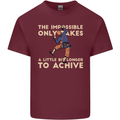 Rock Climbing the Impossible Funny Climber Mens Cotton T-Shirt Tee Top Maroon