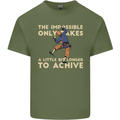 Rock Climbing the Impossible Funny Climber Mens Cotton T-Shirt Tee Top Military Green