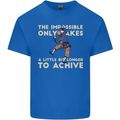 Rock Climbing the Impossible Funny Climber Mens Cotton T-Shirt Tee Top Royal Blue