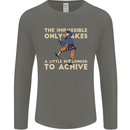 Rock Climbing the Impossible Funny Climber Mens Long Sleeve T-Shirt Charcoal