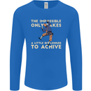 Rock Climbing the Impossible Funny Climber Mens Long Sleeve T-Shirt Royal Blue