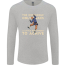 Rock Climbing the Impossible Funny Climber Mens Long Sleeve T-Shirt Sports Grey