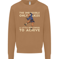 Rock Climbing the Impossible Funny Climber Mens Sweatshirt Jumper Caramel Latte