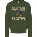 Rock Climbing the Impossible Funny Climber Mens Sweatshirt Jumper Forest Green