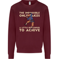 Rock Climbing the Impossible Funny Climber Mens Sweatshirt Jumper Maroon