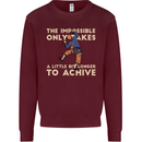 Rock Climbing the Impossible Funny Climber Mens Sweatshirt Jumper Maroon