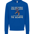 Rock Climbing the Impossible Funny Climber Mens Sweatshirt Jumper Royal Blue