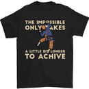 Rock Climbing the Impossible Funny Climber Mens T-Shirt Cotton Gildan Black