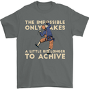 Rock Climbing the Impossible Funny Climber Mens T-Shirt Cotton Gildan Charcoal