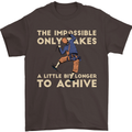 Rock Climbing the Impossible Funny Climber Mens T-Shirt Cotton Gildan Dark Chocolate