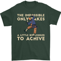 Rock Climbing the Impossible Funny Climber Mens T-Shirt Cotton Gildan Forest Green