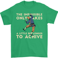 Rock Climbing the Impossible Funny Climber Mens T-Shirt Cotton Gildan Irish Green