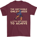 Rock Climbing the Impossible Funny Climber Mens T-Shirt Cotton Gildan Maroon