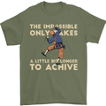 Rock Climbing the Impossible Funny Climber Mens T-Shirt Cotton Gildan Military Green