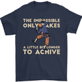 Rock Climbing the Impossible Funny Climber Mens T-Shirt Cotton Gildan Navy Blue
