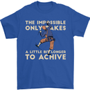Rock Climbing the Impossible Funny Climber Mens T-Shirt Cotton Gildan Royal Blue