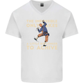 Rock Climbing the Impossible Funny Climber Mens V-Neck Cotton T-Shirt White