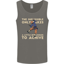 Rock Climbing the Impossible Funny Climber Mens Vest Tank Top Charcoal