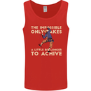 Rock Climbing the Impossible Funny Climber Mens Vest Tank Top Red