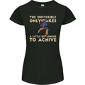 Rock Climbing the Impossible Funny Climber Womens Petite Cut T-Shirt Black