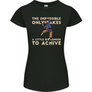 Rock Climbing the Impossible Funny Climber Womens Petite Cut T-Shirt Black