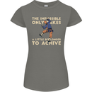 Rock Climbing the Impossible Funny Climber Womens Petite Cut T-Shirt Charcoal