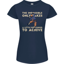 Rock Climbing the Impossible Funny Climber Womens Petite Cut T-Shirt Navy Blue