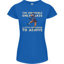 Rock Climbing the Impossible Funny Climber Womens Petite Cut T-Shirt Royal Blue