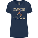 Rock Climbing the Impossible Funny Climber Womens Wider Cut T-Shirt Navy Blue