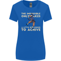 Rock Climbing the Impossible Funny Climber Womens Wider Cut T-Shirt Royal Blue
